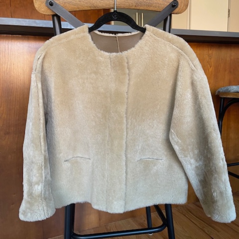 Shearling Reversible Jacket By Maje - image 6